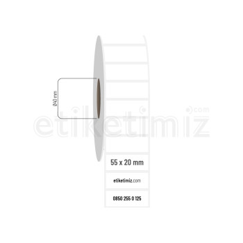 55x20 mm PP Opak Etiket 55x20 mm PP Opak Etiket