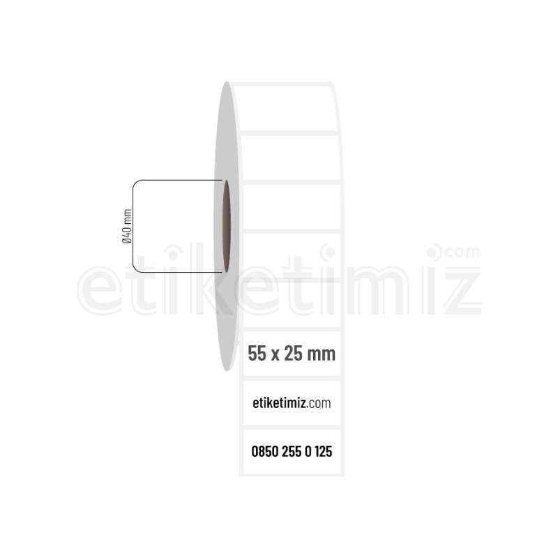 55x25 mm PP Opak Etiket