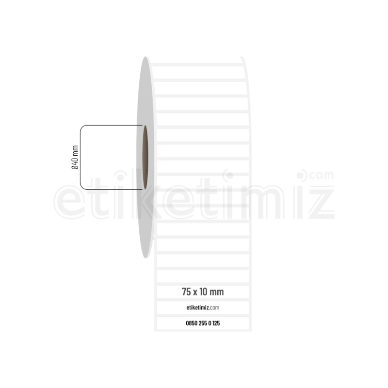 75x10 mm PP Opak Etiket