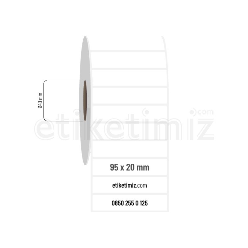 95x20 mm PP Opak Etiket 95x20 mm PP Opak Etiket