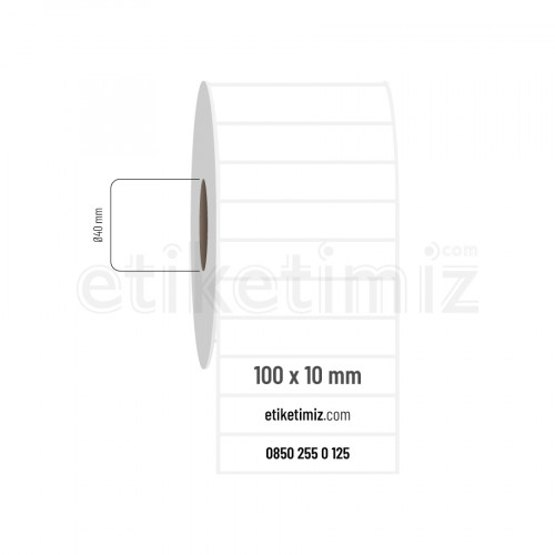 100x10 mm PP Opak Etiket