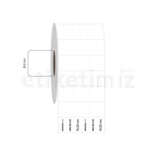 15x30 mm 6'lı Bitişik PP Opak Etiket