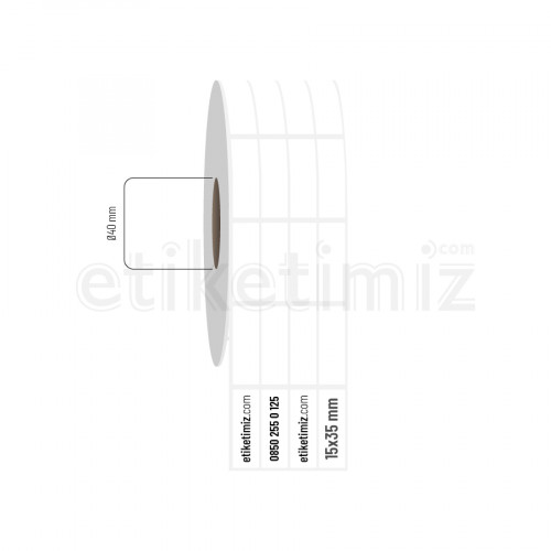 15x35 mm 4'lü Aralıklı PP Opak Etiket