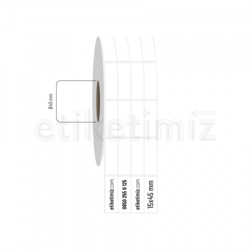 15x45 mm 4'lü Aralıklı PP Opak Etiket