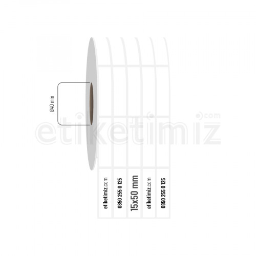 15x50 mm 5'li Aralıklı PP Opak Etiket