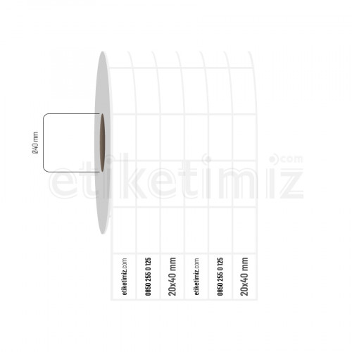 20x40 mm 6'lı Aralıklı Fasson Fastyre Etiket