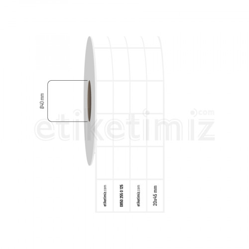 20x45 mm 4'lü Aralıklı PP Opak Etiket