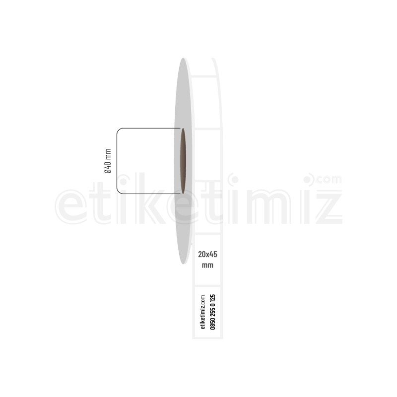 20x45 mm Fasson Fastyre Etiket 20x45 mm Fasson Fastyre Etiket
