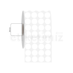 25 mm Yuvarlak 4'lü Aralıklı PP Opak Etiket