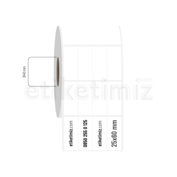 25x60 mm 4'lü Bitişik Fastyre Etiket 25x60 mm 4'lü Bitişik Fastyre Etiket