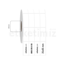 25x65 mm 4'lü Aralıklı PP Opak Etiket