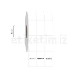 30x60 mm 3'lü Aralıklı  PP Opak Etiket