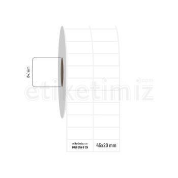 45x20 mm 2'li Aralıklı PP Opak Etiket 45x20 mm 2'li Aralıklı PP Opak Etiket