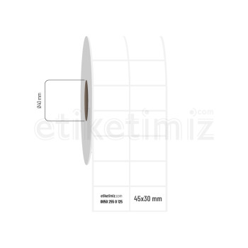 45x30 mm 2'li Aralıklı PP Opak Etiket 45x30 mm 2'li Aralıklı PP Opak Etiket