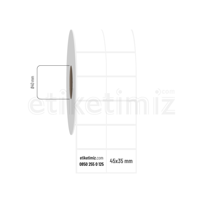 45x35 mm 2'li Aralıklı PP Opak Etiket 45x35 mm 2'li Aralıklı PP Opak Etiket