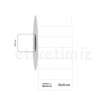 50x30 mm 2'li Bitişik PP Opak Etiket 50x30 mm 2'li Bitişik PP Opak Etiket