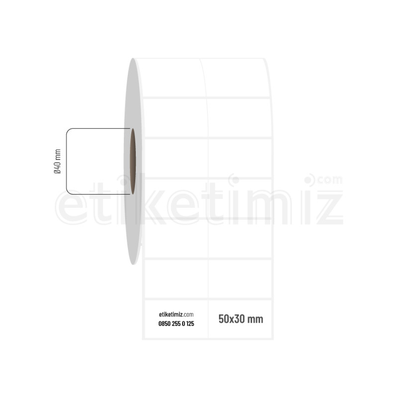 50x30 mm 2'li Bitişik PP Opak Etiket 50x30 mm 2'li Bitişik PP Opak Etiket