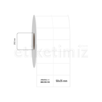 50x35 mm 2'li Bitişik PP Opak Etiket 50x35 mm 2'li Bitişik PP Opak Etiket