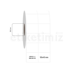 50x40 mm 2'li Aralıklı PP Opak Etiket