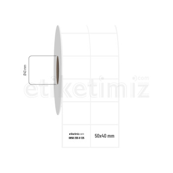 50x40 mm 2'li Aralıklı PP Opak Etiket 50x40 mm 2'li Aralıklı PP Opak Etiket
