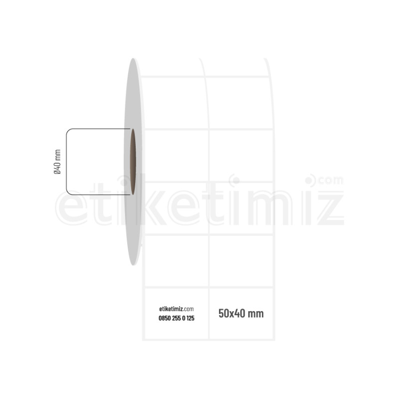 50x40 mm 2'li Aralıklı PP Opak Etiket 50x40 mm 2'li Aralıklı PP Opak Etiket