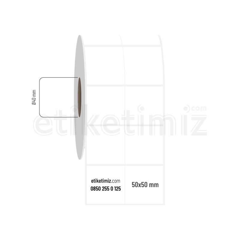 50x50 mm 2'li Bitişik PP Opak Etiket 50x50 mm 2'li Bitişik PP Opak Etiket