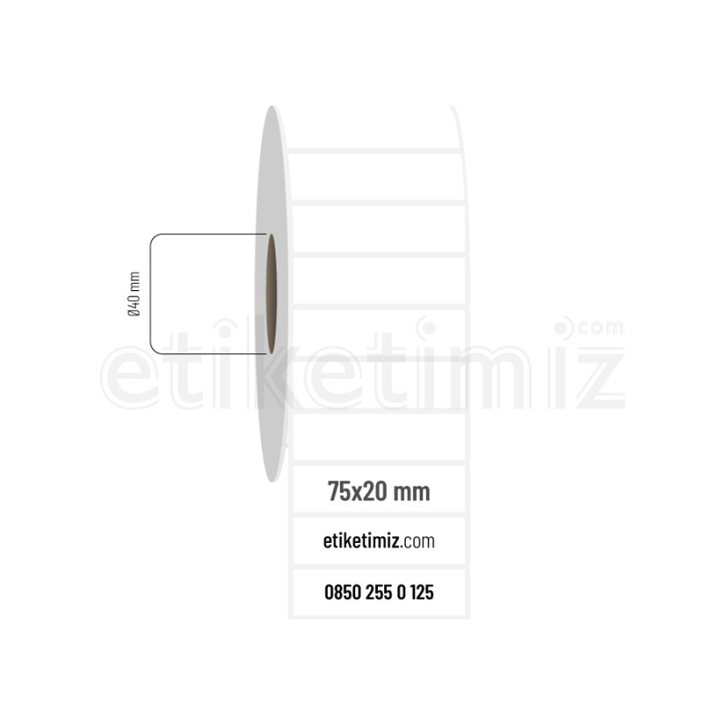 75x20 mm PP Opak Etiket 75x20 mm PP Opak Etiket