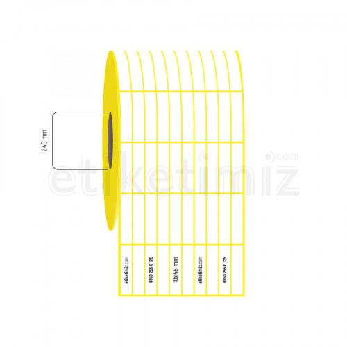 10x45 mm 10'lu Aralıklı Lamine Termal Etiket