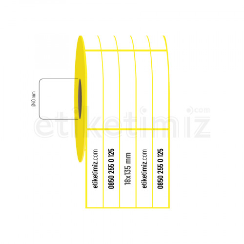 18x135 mm 5'li Bitişik Eco Termal Etiket