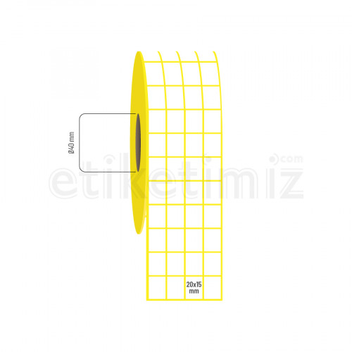 20x15 mm 4'lü Aralıklı Eco Termal Etiket