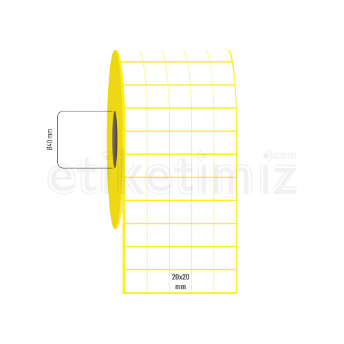 20x20 mm 5'li Bitişik Kuşe Etiket