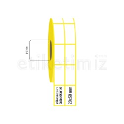 20x50 mm 2'li Ayrık Kuşe Nonperm Etiket