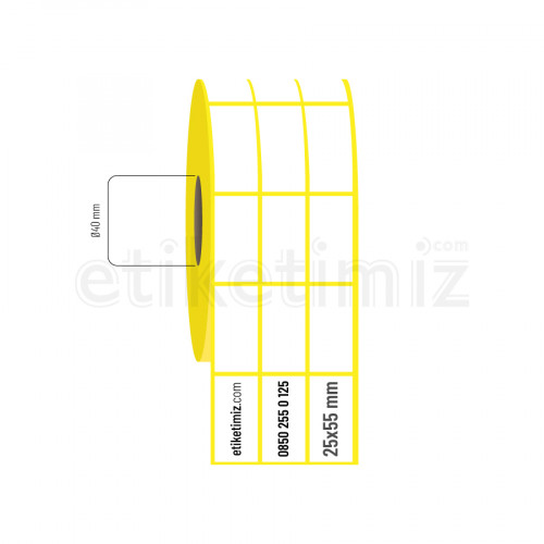 20x50 mm 3'lü Aralıklı Lamine Termal Etiket