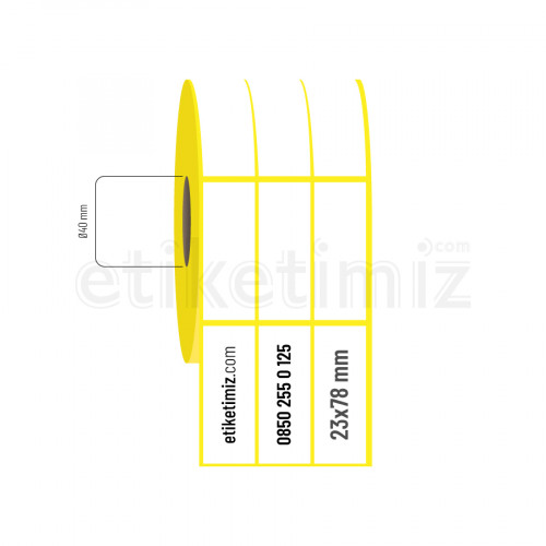 23x78 mm 3'lü Aralıklı Eco Termal Etiket