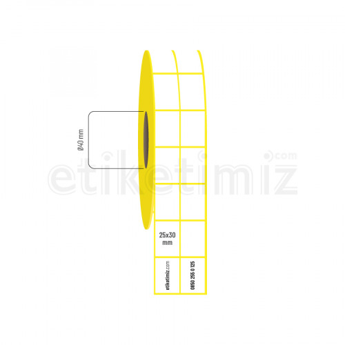 25x30 mm 2'li Aralıklı Lamine Termal Etiket