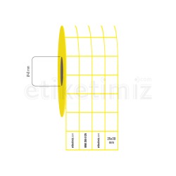 25x30 mm 4'lü Aralıklı Kuşe Etiket