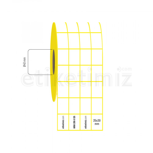 25x30 mm 4'lü Aralıklı Eco Termal Etiket