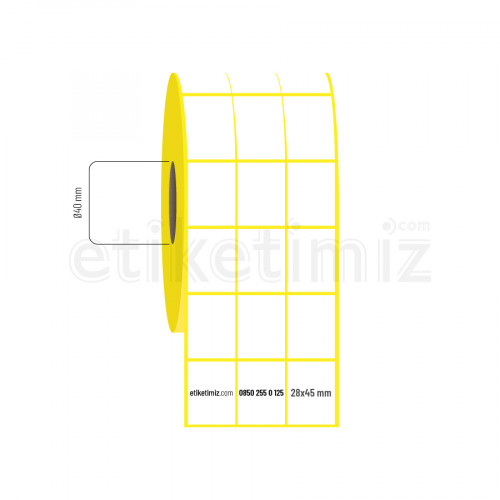 28x45 mm 3'lü Aralıklı Kuşe Etiket