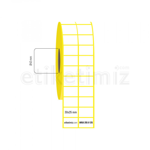 30x25 mm 2'li Aralıklı Lamine Termal Etiket