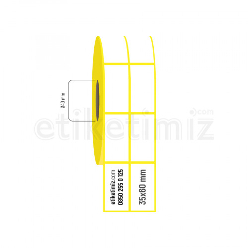 35x60 mm 2'li Aralıklı Eco Termal Etiket