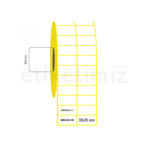 38x25 mm 2'li Aralıklı Kuşe Etiket