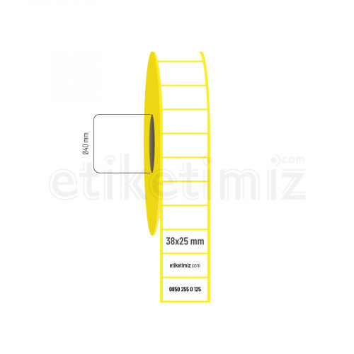 38x25 mm Lamine Termal Etiket