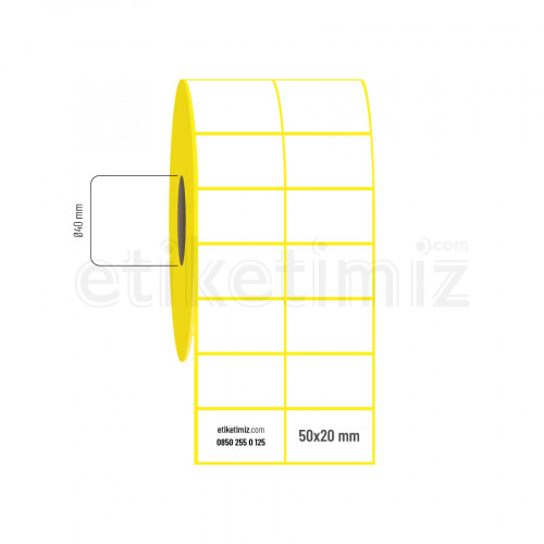 50x20 mm 2'li Aralıklı Kuşe Etiket