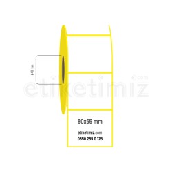 80x65 mm Kuşe Etiket