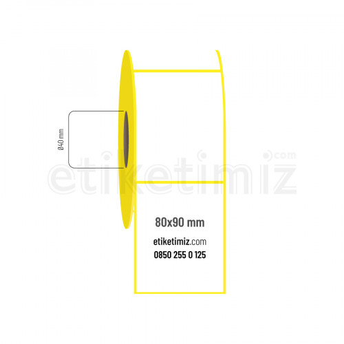 80x90 mm Lamine Termal Etiket