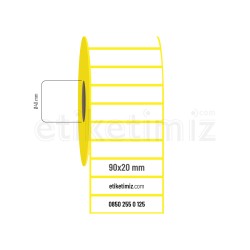 90x20 mm Kuşe Etiket