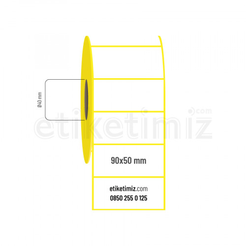 90x50 mm Lamine Termal Etiket