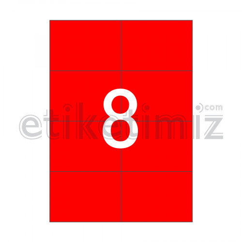 105x74.25 mm Düz Kenar Lazer Etiket Kırmızı