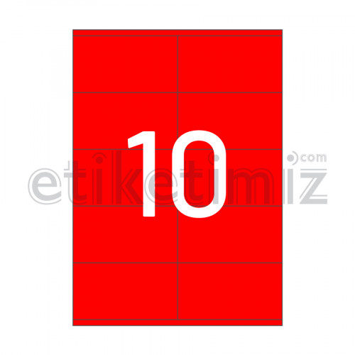 105x57 mm Düz Kenar Lazer Etiket Kırmızı