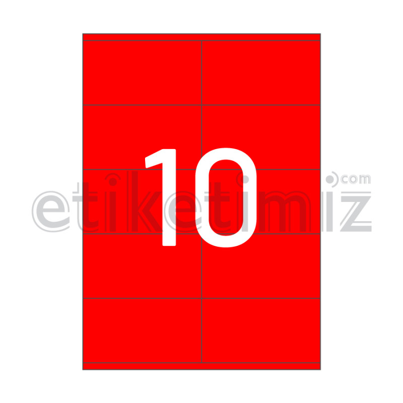105x57 mm Düz Kenar Lazer Etiket Kırmızı 105x57 mm Düz Kenar Lazer Etiket Kırmızı